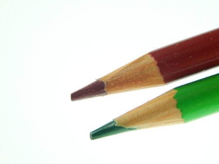 This is a picture of color pencils isolated on a white background.の写真素材