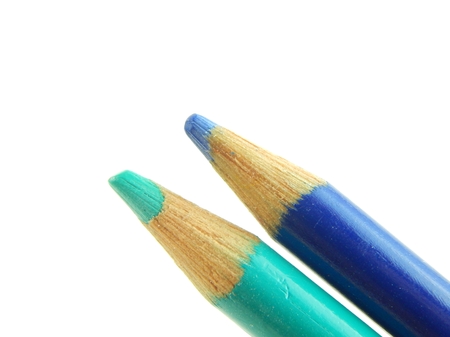 This is a picture of color pencils isolated on a white background.の写真素材