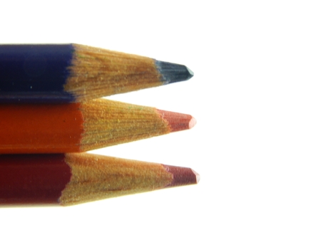 This is a picture of color pencils isolated on a white background.の写真素材
