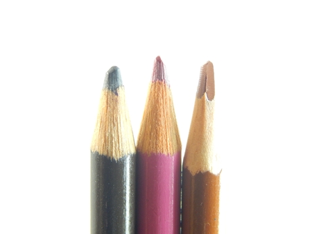 This is a picture of color pencils isolated on a white background.の写真素材