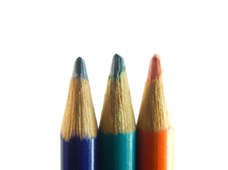 This is a picture of color pencils isolated on a white background.の写真素材