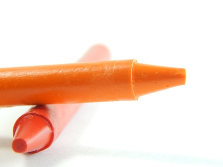 This is a picture of crayons isolated on a white background.の写真素材
