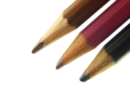 This is a picture of color pencils isolated on a white background.の写真素材