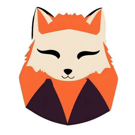Portrait of a fox on a white background. Vector illustration.のイラスト素材