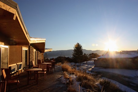 Sunrise over Mt. Princeton Hot Springsの写真素材