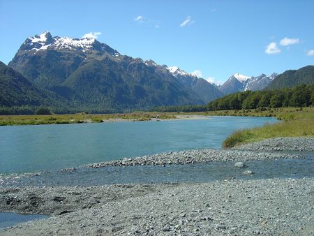 Picturesque Picnic Spot, Fiordland, New Zealandの写真素材