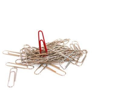 On Top Of The Competition Concept with paperclips pile.  Space for copy.の写真素材