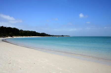 Rangiputa Beach on a beautiful sunny day, Northland, New Zealandの写真素材