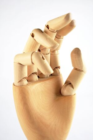 wooden hand wood fingers isolated artist model tool