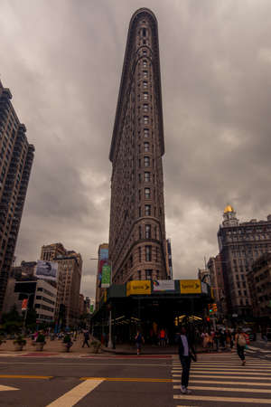 New York, NY / USA - July 23, 2019: Flatiron Building On A Cloudy Day
