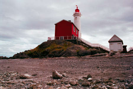 Victoria, BC, Canada - April 3, 2021: Fort Rodd Hill and Fisgard Lighthouse National Historic Siteのeditorial素材