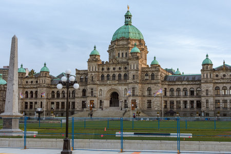 Victoria, BC, Canada - April 3, 2021:  Legislative Assembly of British Columbia, Parliament Buildingのeditorial素材