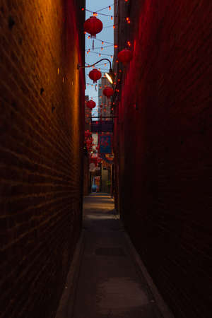 Street view of London's Chinatown.の写真素材