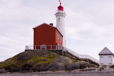 Lighthouse on the Lofoten islands in Norway. Lofoten archipelago.の写真素材