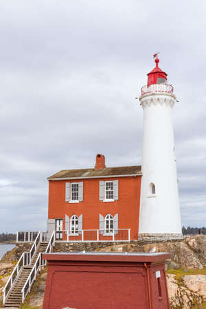 Victoria, BC, Canada - April 3, 2021: Fort Rodd Hill and Fisgard Lighthouse National Historic Siteのeditorial素材