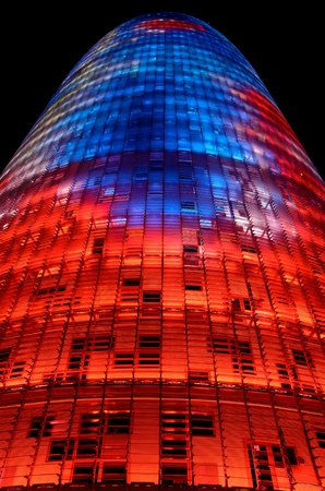 The Torre Agbar, named after its owners, the Agbar Group, is a 38-story tower designed by French architect Jean Nouvel in Barcelona.  Photo taken on 6th of October, 2011のeditorial素材