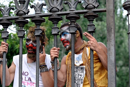 Protestors demonstrating against painful economic cuts, EURO-Pact, corruption and politicians on...