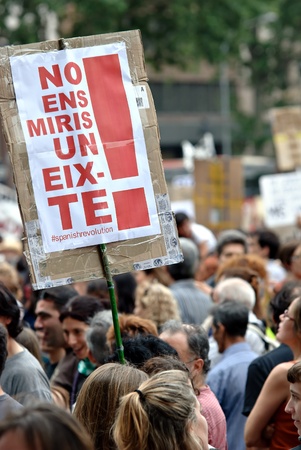 Protestors demonstrating against painful economic cuts, EURO-Pact, corruption and politicians on...