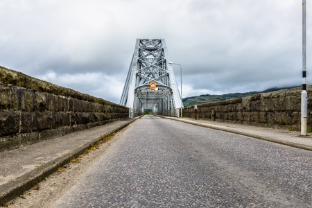 The Connel Bridge is a cantilever bridge that spans Loch Etive at Connel in Scotlandの写真素材
