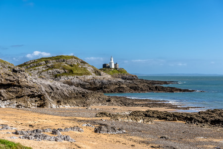 Mumbles Lighthouse, Swansea, Wales, UK
