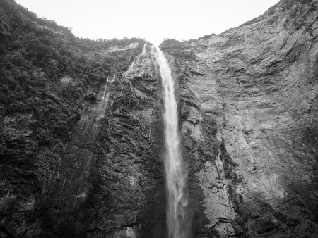 Gocta waterfall, Chachapoyas, Peru (black & white)の写真素材