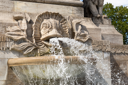 Close-Up of the fountain at the Ludwig monument in Worms, Germanyのeditorial素材
