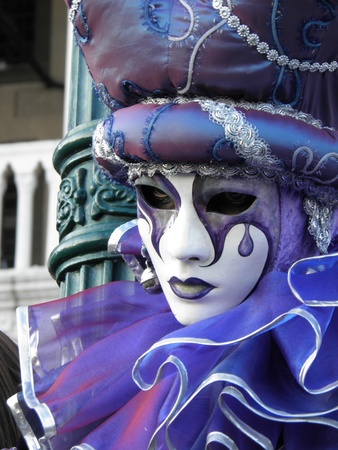 A colorful carnival mask in Veniceの写真素材