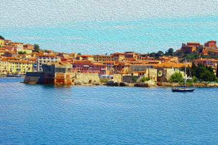 overview elba islandの写真素材