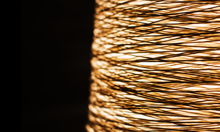 woven twine to basketball chandelier patternの写真素材