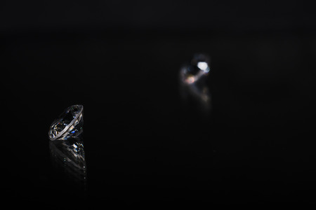 Diamonds  on the black backgroundの写真素材