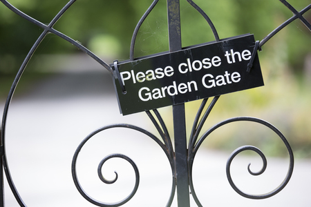 For saftey, please close the gateの写真素材