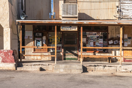 Front view of the Burger Saloon Buffalo in Oatman, Arizona.のeditorial素材