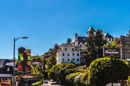 The Chateau Marmont is located in West Hollywood, Los Angeles, California.のeditorial素材