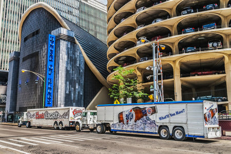 The building of the House of Blues is located on Norh Dearborn Street, Chicago, Illinois.のeditorial素材
