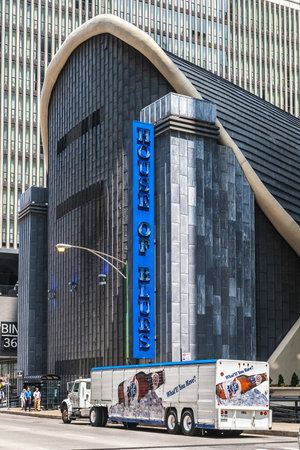 The building of the House of Chicago Blues located in North Dearborn Street, Illinois.のeditorial素材