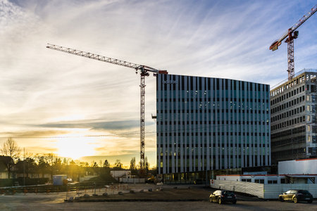 New headquarters of the ADIDAS in the new international business district next to the European Parliament in Strasbourg, France.のeditorial素材