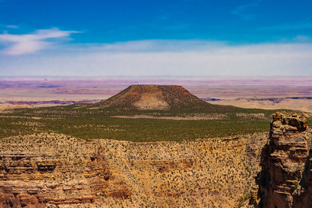 Cedar mountain located in the south rim of Grand Canyon National Park, Arizona, seen from Desert View in summer.の写真素材