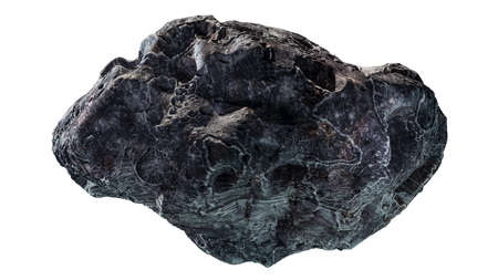 Highly detailed generic asteroid or rock isolated on a white background. 3d rendering illustration.の写真素材