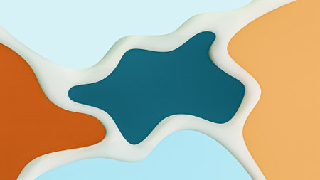 Fluid shapes colorful abstract background 3D rendering illustration.の写真素材
