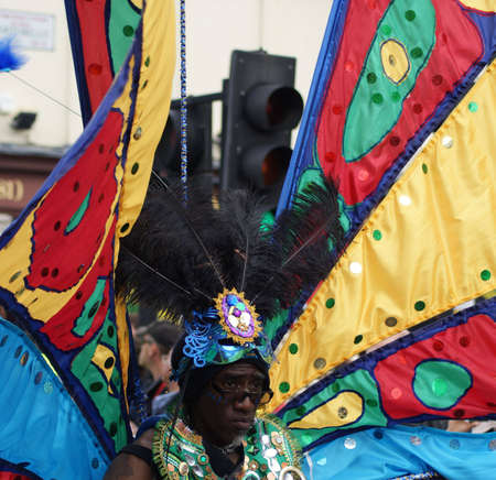 London, England - 30 August 2010 - Man in costume taking part in the parade at the Notting Hill Carnivalのeditorial素材