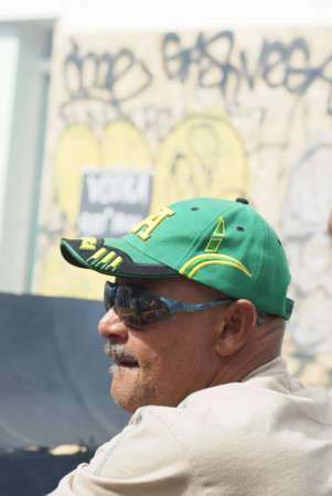 London, England - 30 August 2010 - Man cooking jerk chicken at the Notting Hill Carnivalのeditorial素材