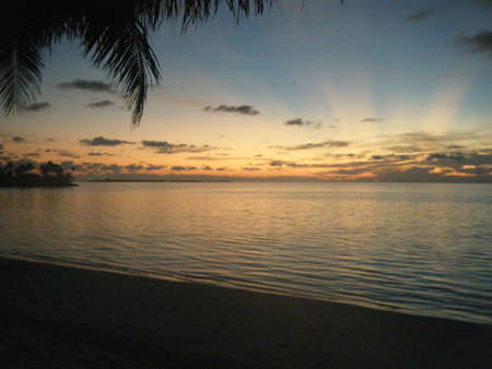 Sunset over the Indian Oceanの写真素材