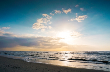 Sunset on the beach / Germany, St. Peter-Ordingの写真素材