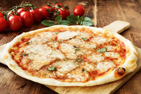 Fresh Homemade Italian Pizza Margheritaの写真素材