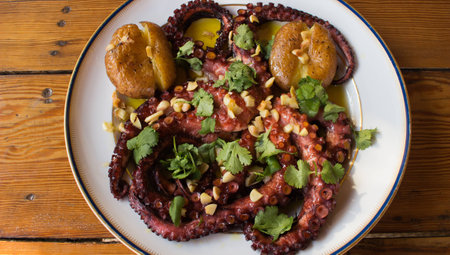 octopus with garlic from portugalの写真素材