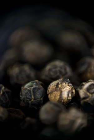 Extreme close-up of pepper grainsの写真素材
