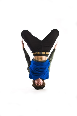 Break dancer rotating on headの写真素材