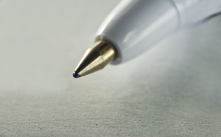Macro of pen and paperの写真素材