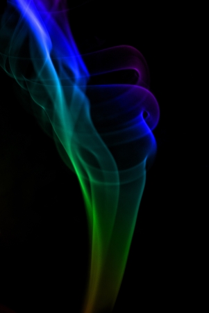 Colorful incense smokeの写真素材