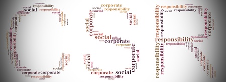 Tag or word cloud corporate social responsibility related in shape of CSRの写真素材